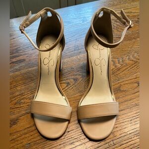 EUC Jessica Simpson beige heel sandals size 8.5